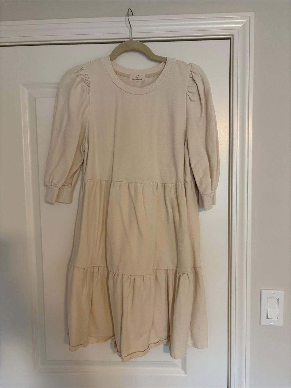 T.La Cream Tiered Puff-Sleeve Mini Dress